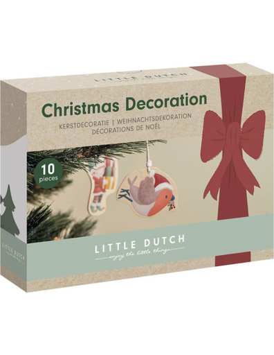 [LD125001] Little Dutch - Set of 10 wooden Christmas ornaments