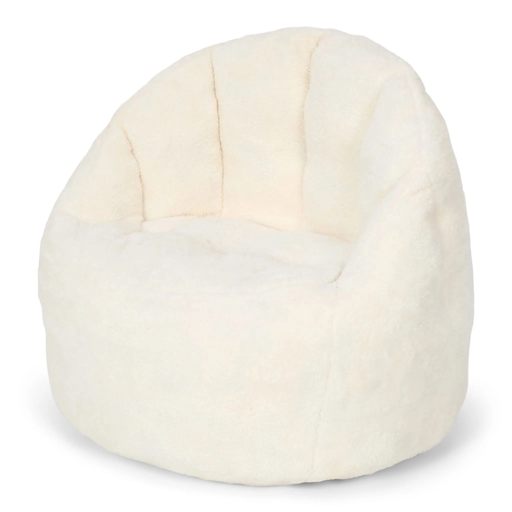 [LD8040.WHITE] Little Dutch - Fabric kids armchair-pouf teddy - white