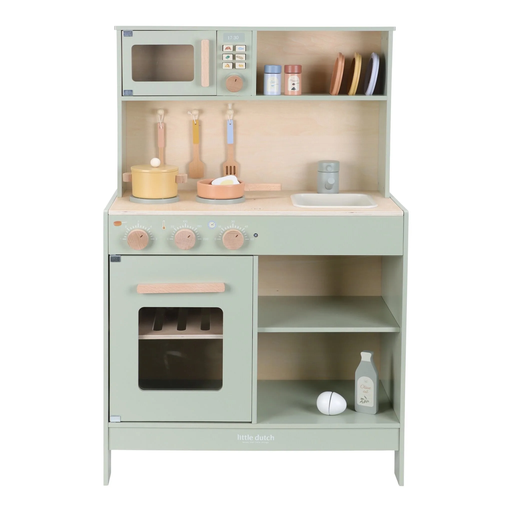 [LD2500] Little Dutch - Wooden play kitchen with accessories Mint FSC