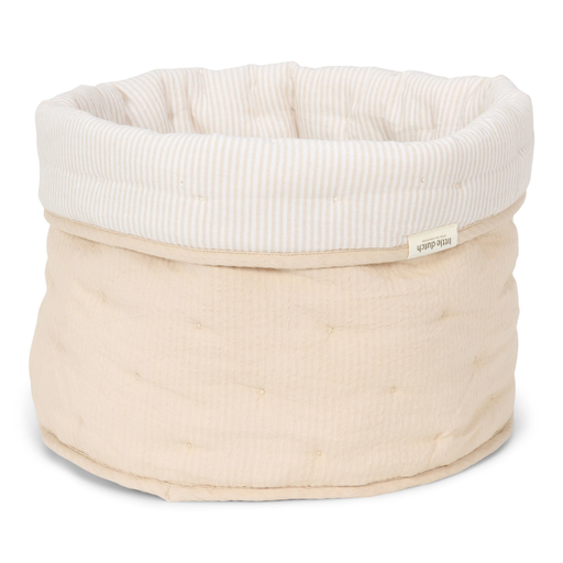 [LD-DE30225041] Little Dutch - Large quilted changing basket Pure Soft Beige Stripes