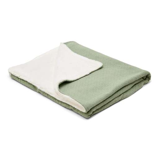 [LD-TE14415036] Little Dutch - Knitted blanket with fleece lining Pure Sage 
