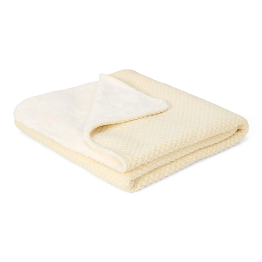 [LD-TE14495003] Little Dutch - Knitted blanket with fleece lining Soft White
