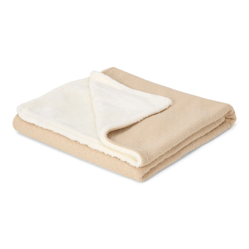 [LD-TE14825040] Little Dutch - Knitted blanket with fleece lining Pure Soft Beige