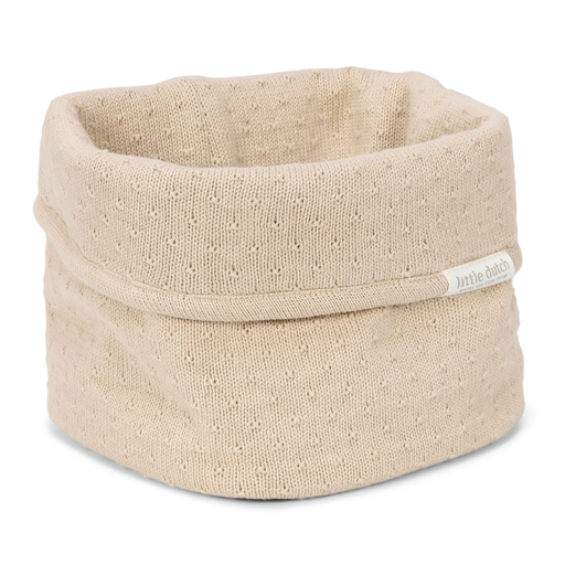 [LD-TE31725040] Little Dutch - Small knitted changing basket Pure Soft Beige