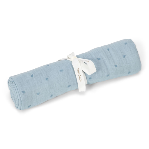 [LD-TE51945042] Little Dutch - Muslin swaddle blanket Pure Denim Blue 120x120