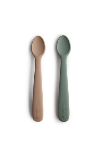 Mushie Silicone Feeding Spoons Dried Thyme/Natural 2 Pc