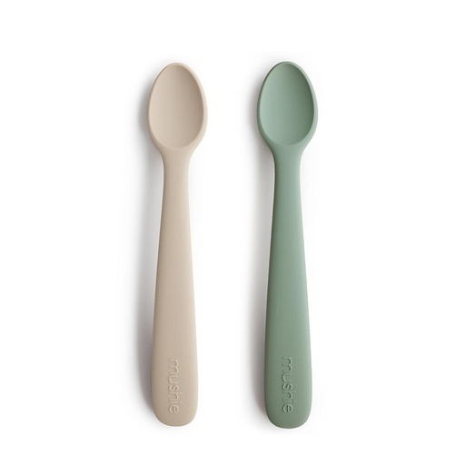 Silicone Feeding Spoon - 2 Pack -Cambridge blue/Shifting Sand