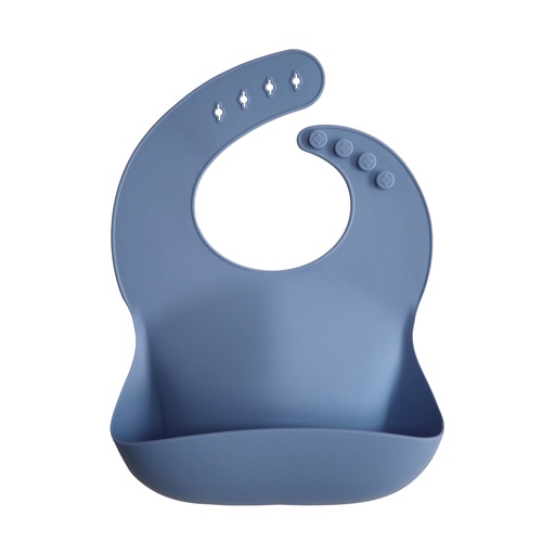 Mushie Silicone Baby Bibs Adjustable Fit Waterproof Bibs  Toddlers (Powder Blue)