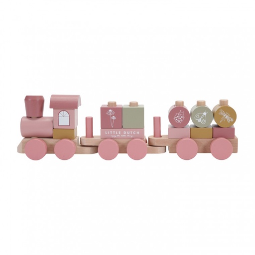 Little Dutch Train Pink Flowers Toy Train Wooden Pink Flowers